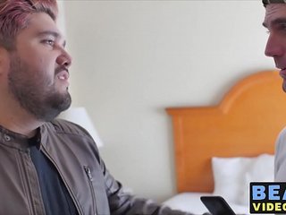 Chubby cub and hairy bear ass fuck in a cheap motel room
